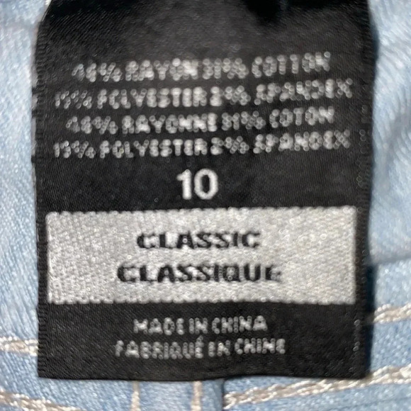 MOSSIMO pinstripe denim mid rise capri jeggings stretchy soft size 10 - Picture 7 of 14
